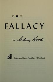 Cover of: The Fail-safe fallacy by Sidney Hook
