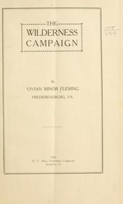 Cover of: The Wilderness campaign by Vivian Minor Fleming