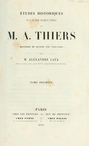 Cover of: Études historiques sur la vie privée: politique et littéraire de M. A. Thiers