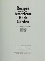 Cover of: Recipes from an American herb garden by Maggie Oster