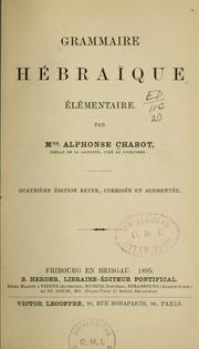 Cover of: Grammaire hébraïque élémentaire.