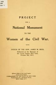 Cover of: Project for a national monument to the women of the Civil War. by Military Order of the Loyal Legion of the United States. New York Commandery.