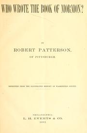 Cover of: Who wrote the Book of Mormon? by Patterson, Robert