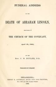 Funeral address on the death of Abraham Lincoln by C. M. Butler