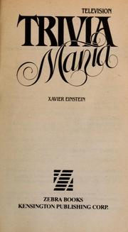 Cover of: Television by Xavier Einstein
