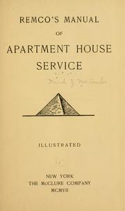 Cover of: Remco's manual of apartment house service.