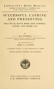 Cover of: ... Successful canning and preserving by Ola Powell, Ola Powell Malcolm, Ola Powell