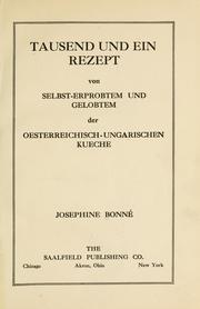 Cover of: Tausend und ein rezept by Josephine Bonné