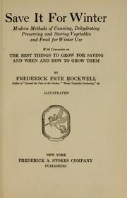 Cover of: Save it for winter by F. F. Rockwell
