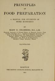 Cover of: Principles of food preparation: a manual for students of home economics