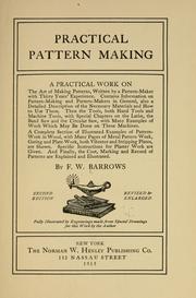 Cover of: Practical pattern making ... by F. W. Barrows