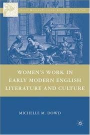 Cover of: Women's work in early modern English literature and culture