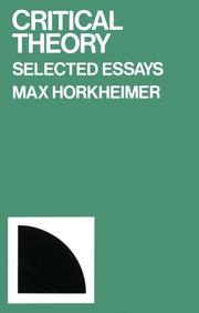 Kritische Theorie by Max Horkheimer
