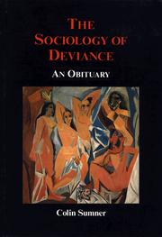 Cover of: The sociology of deviance by Colin Sumner