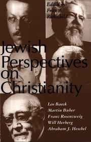 Cover of: Jewish Perspectives on Christianity by Fritz A. Rothschild, Fritz A. Rothschild