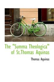 Cover of: The "Summa Theologica" of St.Thomas Aquinas by Thomas Aquinas