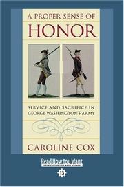 Cover of: A Proper Sense of Honor (Volume 2 of 2) (EasyRead Comfort Edition)