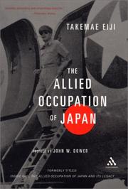 Cover of: The Allied Occupation of Japan by Takemae, Eiji