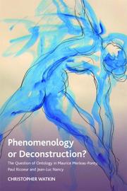 Cover of Phenomenology or Deconstruction?