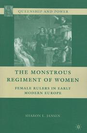 Cover of: The Monstrous Regiment of Women by Sharon L. Jansen