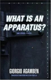 Cover of: "What is an apparatus?" and other essays by Giorgio Agamben