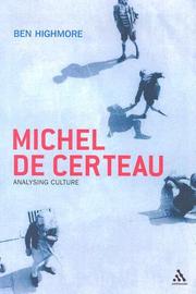 Cover of: Michel De Certeau: Analysing Culture
