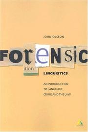 Cover of: Forensic Linguistics by John Olsson
