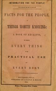Cover of: Facts for the people: or, Things worth knowing. A book of receipts in which everything is of practical use to every body.
