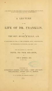 Cover of: A lecture on the life of Dr. Franklin by Hugh McNeile
