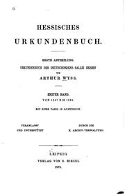 Cover of: Hessisches Urkundenbuch by 