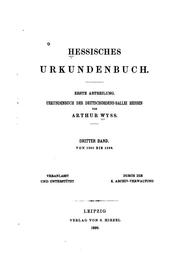 Cover of: Hessisches Urkundenbuch by Heinrich Reimer , Arthur Wyss
