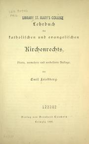 Cover of: Lehrbuch des katholischen und evangelischen Kirchenrechts. by Emil Friedberg