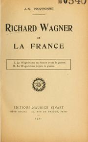 Cover of: Richard Wagner et la France