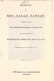 Memoir of Mrs. Sarah Tappan by Sarah Tappan