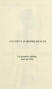 Cover of: Les deux jurisprudences