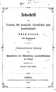 Uebersichtlicher katalog der musikalien der ständischen Landesbibliothek zu Cassel by Kassel. Landesbibliothek.