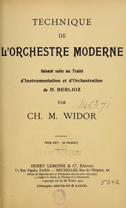 Cover of: Technique de l'orchestre moderne by Charles Marie Widor