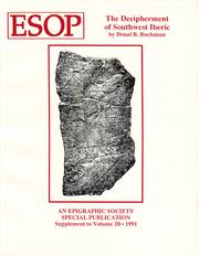 Cover of: Decipherment of Southwest Iberic