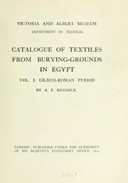 Cover of: Catalogue of textiles from burying-grounds in Egypt