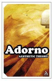 Cover of: Aesthetic Theory (Continuum Impacts) by Theodor W. Adorno