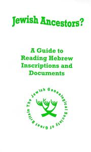 Cover of: A Guide to Reading Hebrew Inscriptions and Documents (Jewish Ancestors')