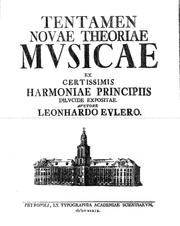Cover of: Tentamen novae theoriae musicae.