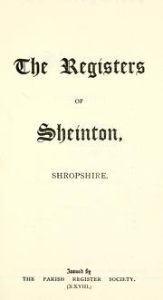 Cover of: registers of Sheinton, Shropshire. 1658-1812