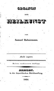 Cover of: Organon der Heilkunst by Samuel Hahnemann, Samuel Hahnemann