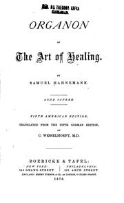 Cover of: Organon of the art of healing by Samuel Hahnemann