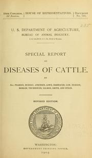 Cover of: Special report on diseases of cattle. by United States. Bureau of Animal Industry