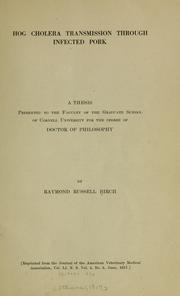 Cover of: Hog cholera transmission through infected pork ...
