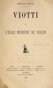 Viotti et l'école moderne de violon by Arthur Pougin