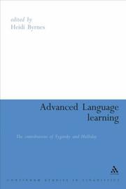 Cover of: Advanced Language Learning: The Contributions of Halliday and Vygotsk