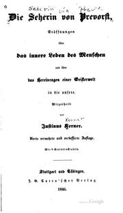 Cover of: Die Seherin von Prevorst by Justinus Andreas Christian Kerner, Justinus Andreas Christian Kerner